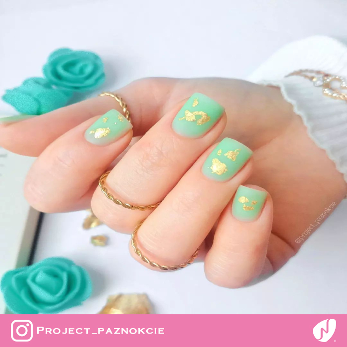 Gold Foil Nail Art